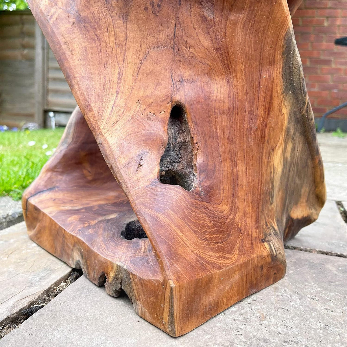 Darthome Square Twisted Teak Root Table Hand Carved Solid Wood Lamp Side Stool Furniture