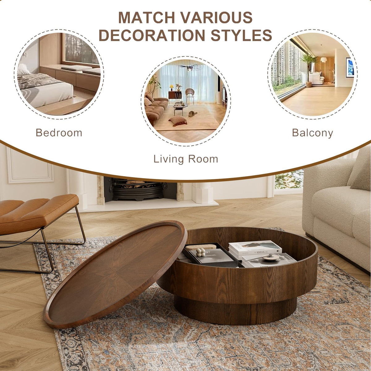 Handmade Modern Oval Fluted Drum Coffee Table (V)