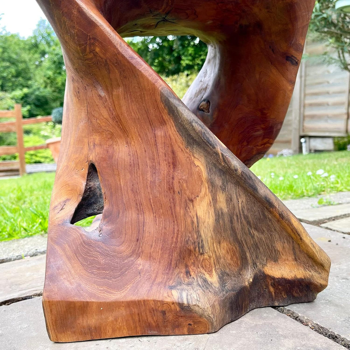 Darthome Square Twisted Teak Root Table Hand Carved Solid Wood Lamp Side Stool Furniture
